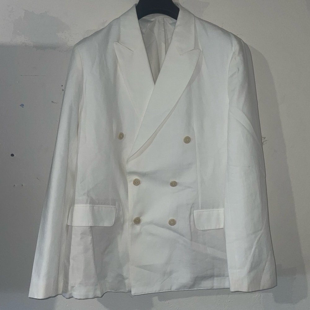 Zara White Sport Coat with Peaked Lapels Size 44